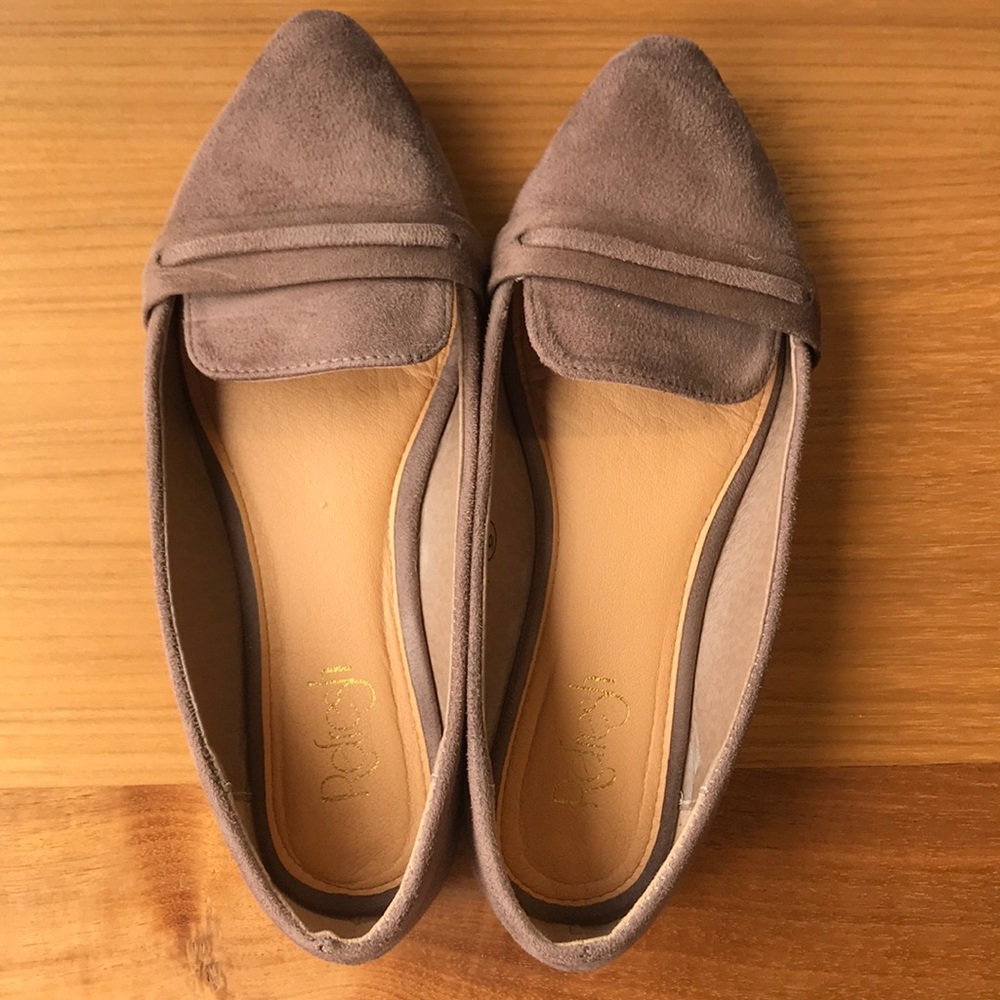 Taupe, Faux Suede Flats
